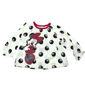 NEW Disney Baby Girl Top Blouse 6 Months Glittered Minnie Mouse Baby Girl